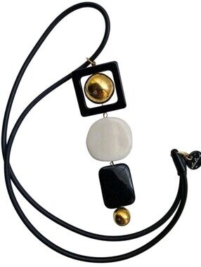 Alisha D Made in Italy Avant Garde Modernist Geometric Lucite Statement Necklace